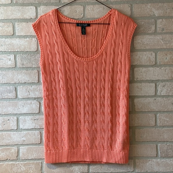 Lauren Ralph Lauren 90s-Y2K Cable-Knit Sleeveless Sweater - Picture 1 of 7